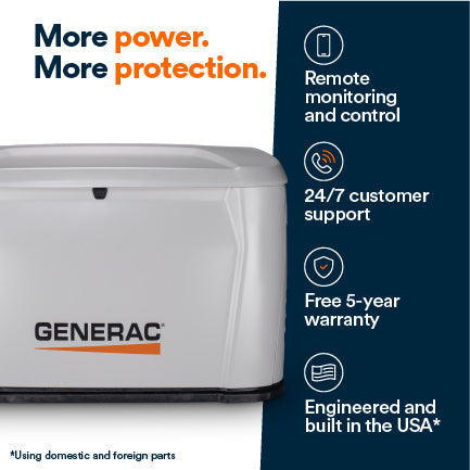 Generac 7323 14kW Standby Generator Propane Natural Gas 1 Phase 240V w/ 200A Automatic Transfer Switch Cellular