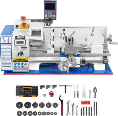 MechMaxx 0831VD Metal Lathe 8" x 16" Benchtop Mini Lathe DRO 1.5 HP Variable Speed 1.5" Spindle Bore New