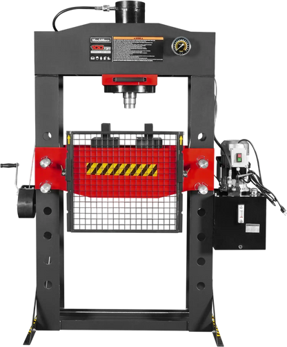 MechMaxx HSP100E Hydraulic Shop Press 100 Ton H-Frame Electric with Hand Winch 110V Motor Safety Guard New