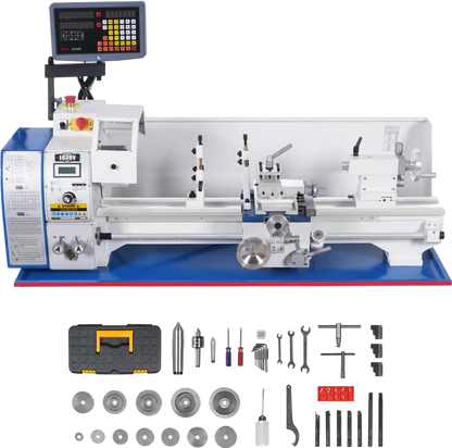 MechMaxx 1030VD Metal Lathe 10 x 30" Benchtop Variable Speed DRO 1.5 HP 0-2000 RPM High Precision 1.5" Spindle Bore New