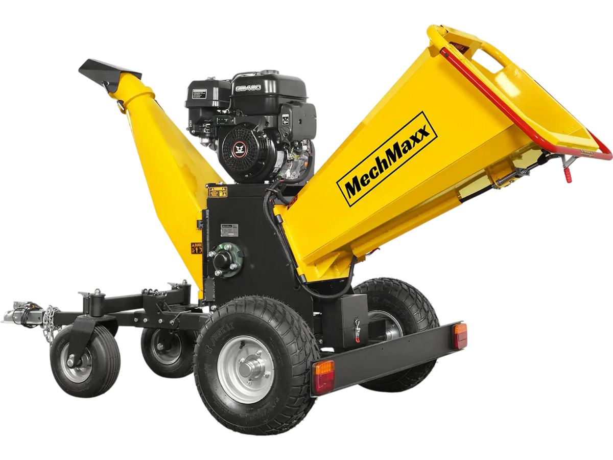 MechMaxx B150 Wood Chipper 6" Electric Start Zonsen 420cc 13.4 HP Gas Powered 4-Wheel Drum with Taillight New