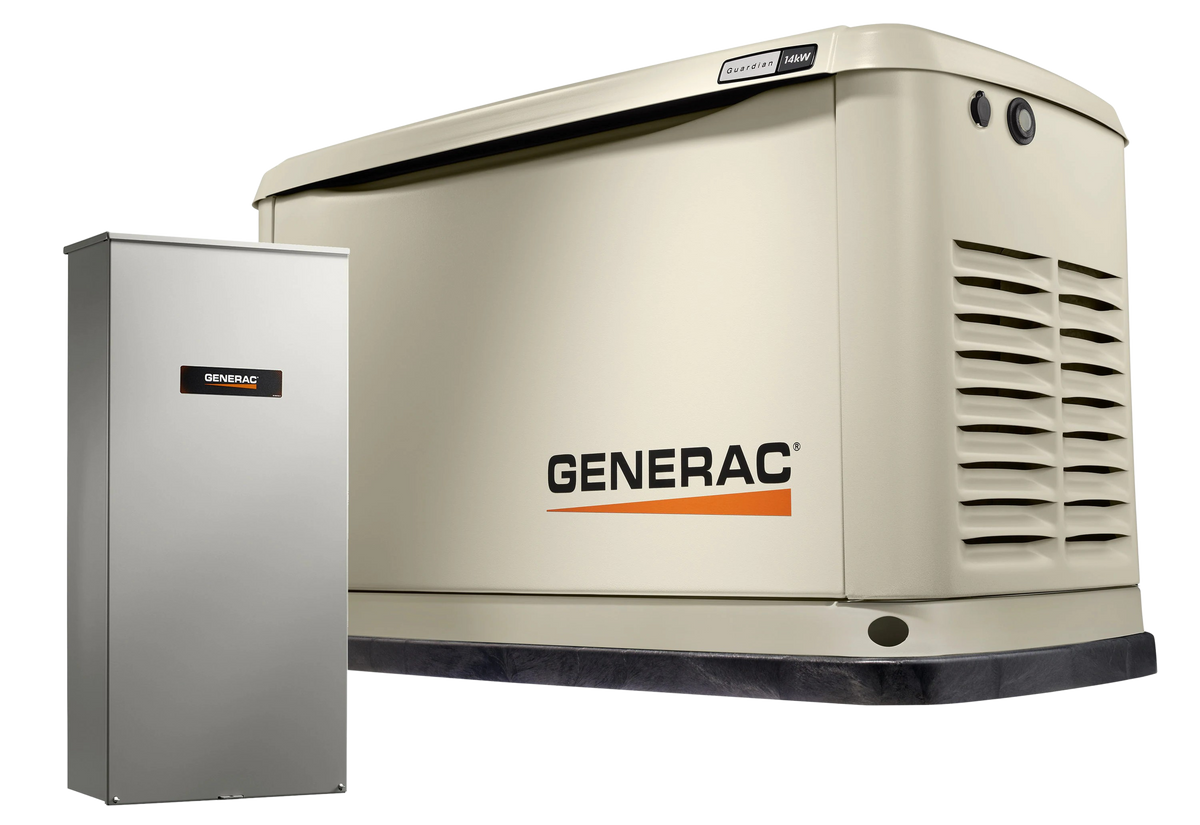 Generac 7225 14kW Guardian LP/NG Wi-Fi Standby Generator w/ 200 amp Automatic Transfer Switch