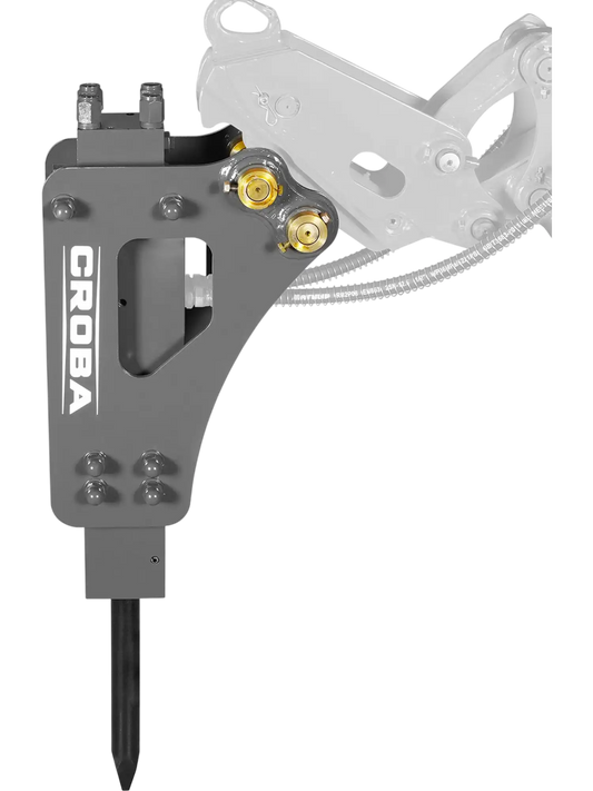MechMaxx 150549 Hydraulic Breakers Hydraulic Breaker Hammer for Mini Compact Excavator 360 J Impact Energy 700-1200 BPM New