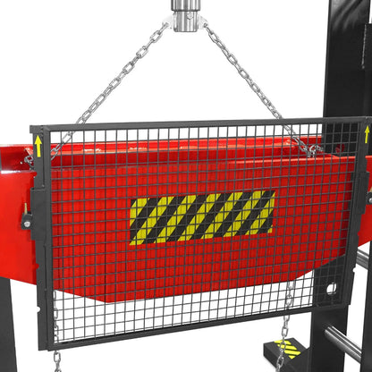 MechMaxx HSP150E Hydraulic Shop Press 150 Ton H-Frame Electric Double-Acting Cylinder Chain-Driven Table Lift 110V Motor Safety Guard New