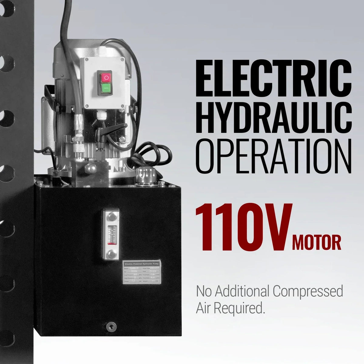 MechMaxx HSP75E Hydraulic Shop Press 75 Ton H-Frame Electric Hydraulic with Hand Winch 110V Motor Safety Guard New