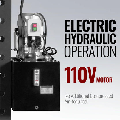 MechMaxx HSP75E Hydraulic Shop Press 75 Ton H-Frame Electric Hydraulic with Hand Winch 110V Motor Safety Guard New