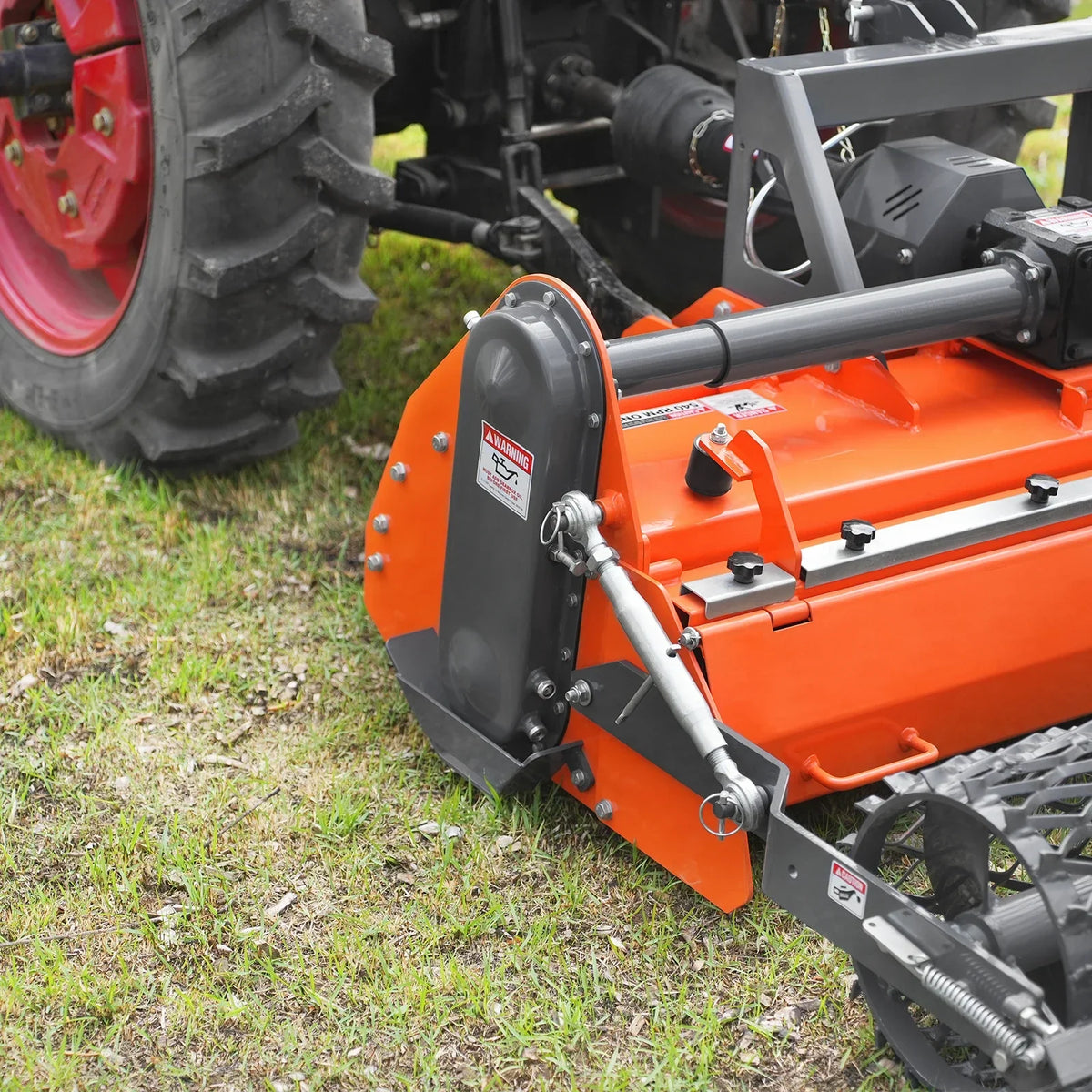 MechMaxx RSB65 Rotary Tiller 65" Stone Burier Reverse Rotary Tiller 3 Point Hitch Cat.1 Chain Drive PTO Shaft Included Slip Clutch 30-55 HP New