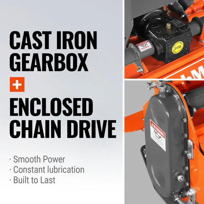 MechMaxx LRT45 Rotary Tiller 45" 3 Point Hitch Cat 1 Chain Drive PTO Shaft Included 15-35 HP New