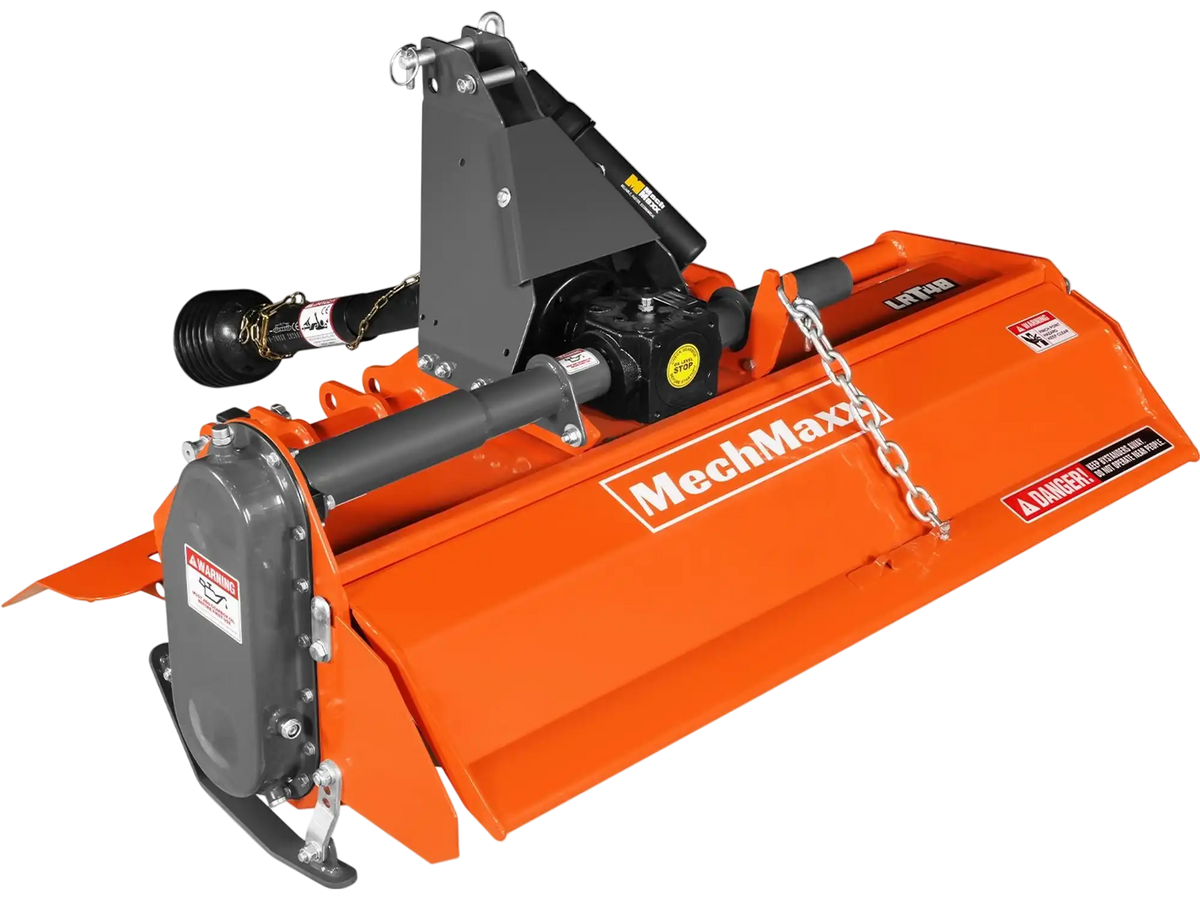 MechMaxx LRT48 Rotary Tiller 48" 3 Point Hitch Cat 1 Chain Drive PTO Shaft Included 18-35 HP New