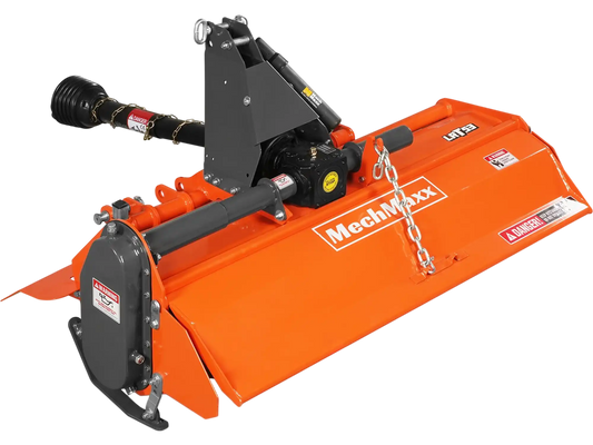 MechMaxx LRT53 Rotary Tiller 53" 3 Point Hitch Cat.1 Chain Drive PTO Shaft Included Shear Bolt 18-35 HP New