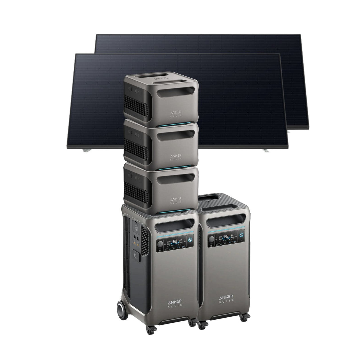 2 Anker SOLIX F3800 Portable Power Station with 3 x BP3800 Battery and 2 x 410W Rigid Solar Panels