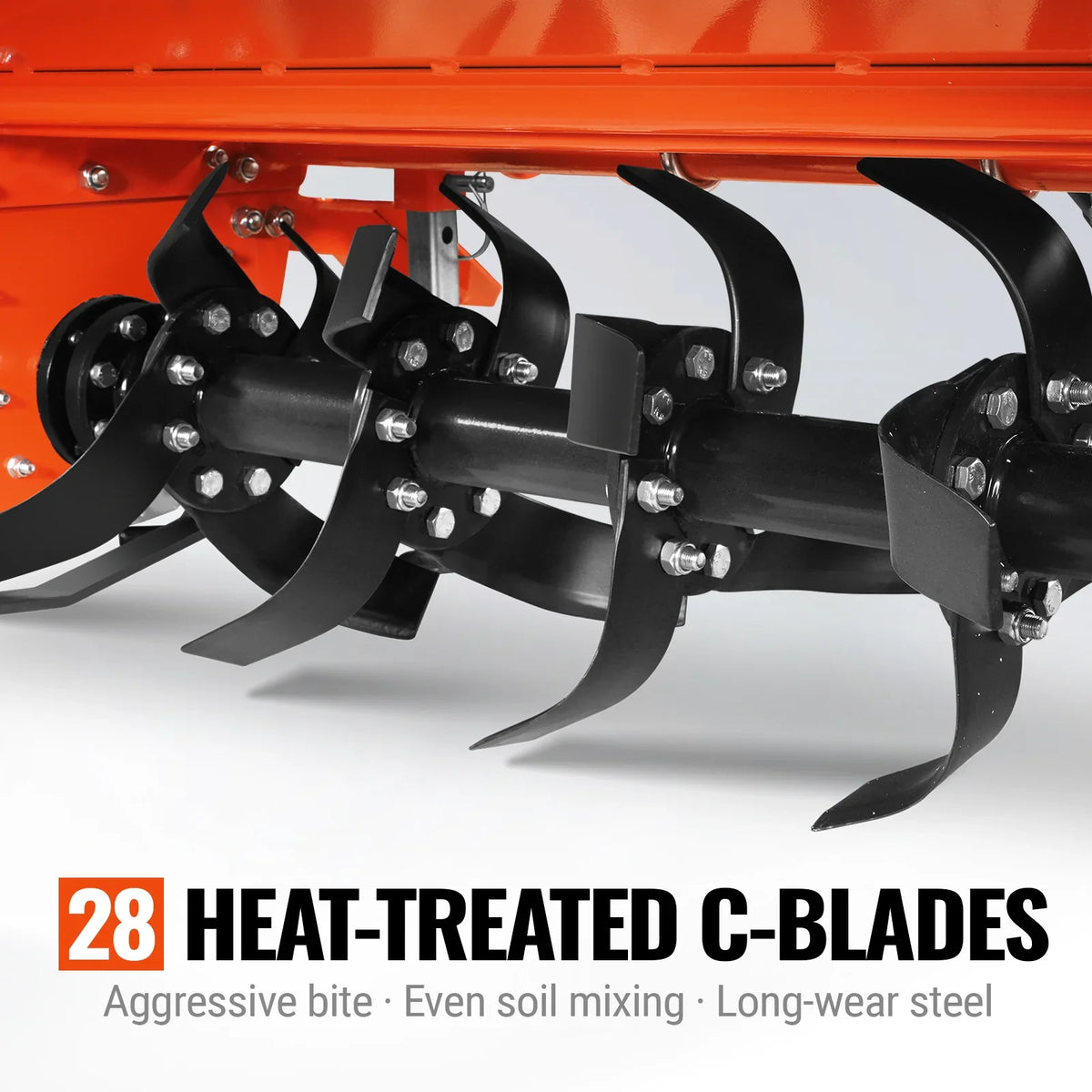 MechMaxx LRT53 Rotary Tiller 53" 3 Point Hitch Cat.1 Chain Drive PTO Shaft Included Shear Bolt 18-35 HP New