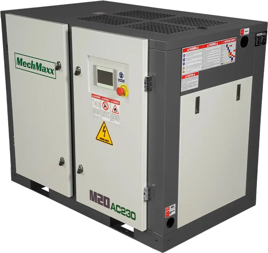 MechMaxx M20AC230 Air Compressor 20HP Rotary Screw 78 CFM 116 PSI 230V 3-Phase Industrial-Grade New