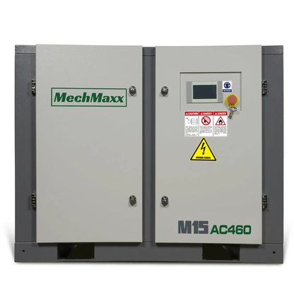 MechMaxx M15AC460 Rotary Screw Air Compressor 15HP 45 CFM 116 PSI 460V 3-Phase Industrial-Grade New