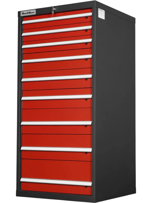 MechMaxx MD59A9 Tool Box Heavy Duty Modular 9 Drawer Cabinet Tool Storage Organizer Steel Construction 59" H x 28.5" W x 28.5" D New