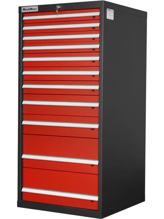 MechMaxx MD59A11 Tool Box Heavy Duty Modular 11 Drawer Cabinet Tool Storage Organizer Steel Construction 59" H x 28.5" W x 28.5" D New