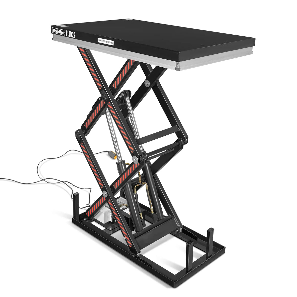 MechMaxx ELTD22 Lift Table 2200 lbs Capacity Stationary Electric Hydraulic Double Scissor 51.2" x 32.3" Platform 70.1" Lift Height UL Certified Motor New
