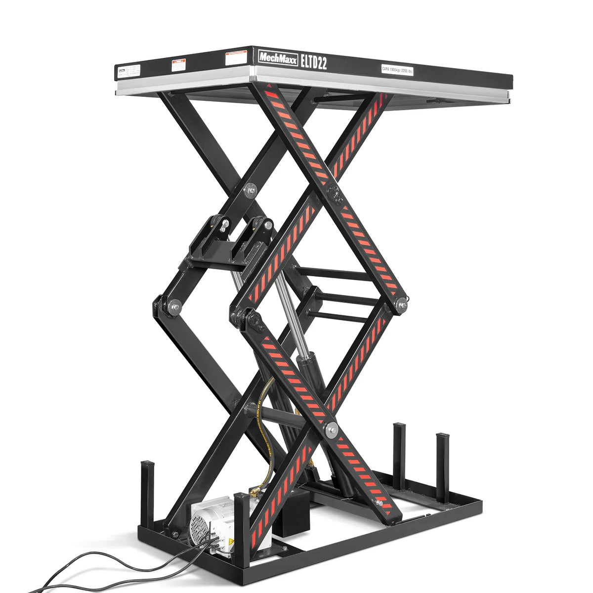 MechMaxx ELTD22 Lift Table 2200 lbs Capacity Stationary Electric Hydraulic Double Scissor 51.2" x 32.3" Platform 70.1" Lift Height UL Certified Motor New