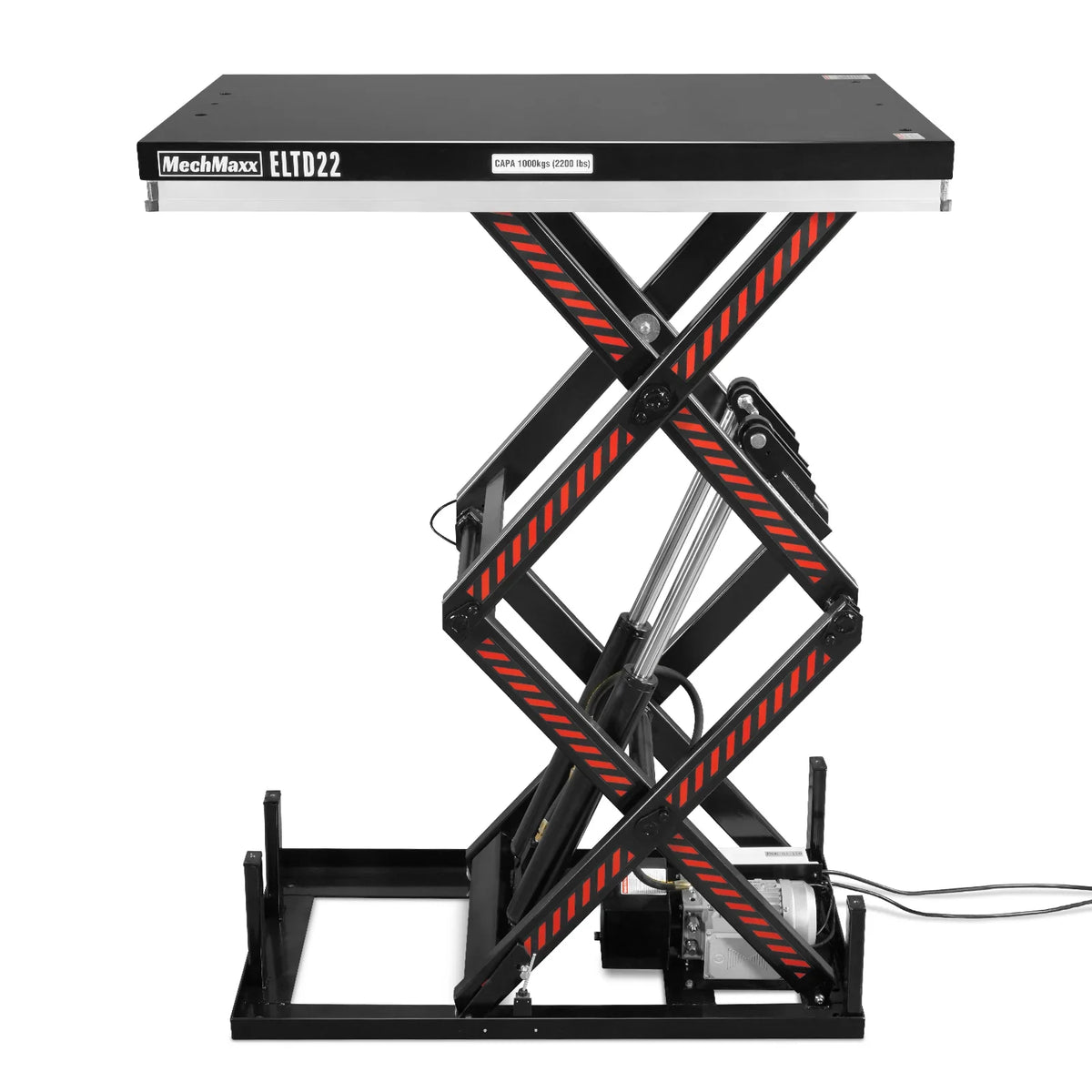 MechMaxx ELTD22 Lift Table 2200 lbs Capacity Stationary Electric Hydraulic Double Scissor 51.2" x 32.3" Platform 70.1" Lift Height UL Certified Motor New
