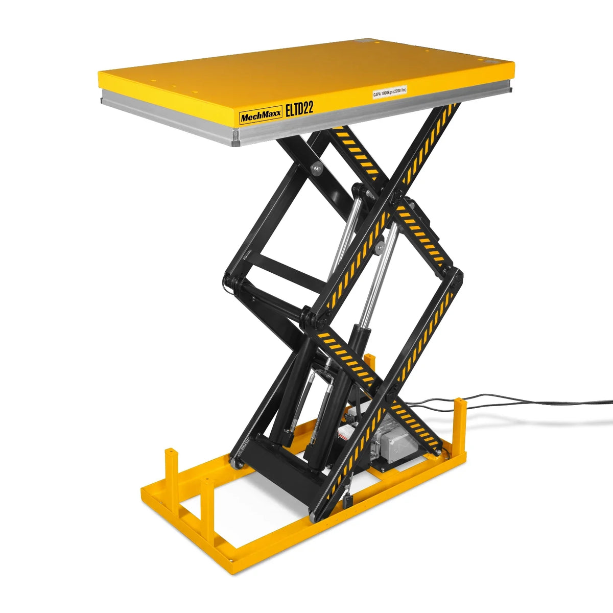 MechMaxx ELTD22 Lift Table 2200 lbs Capacity Stationary Electric Hydraulic Double Scissor 51.2" x 32.3" Platform 70.1" Lift Height UL Certified Motor New