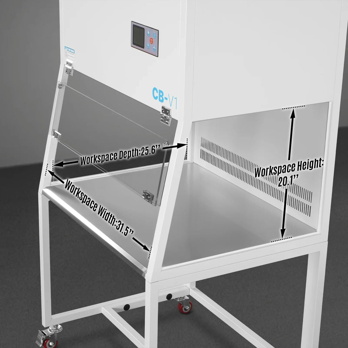 MechMaxx CB-V1 Clean Bench 33.9" Wide Vertical Laminar Flow HEPA Filtration UV Sterilization ISO Class 5 New