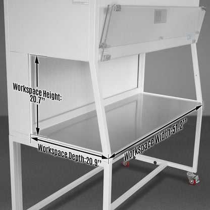 MechMaxx CB-H2 Laminar Flow Clean Bench 53.5" Wide Horizontal HEPA Filtration UV Sterilization ISO Class 5 New