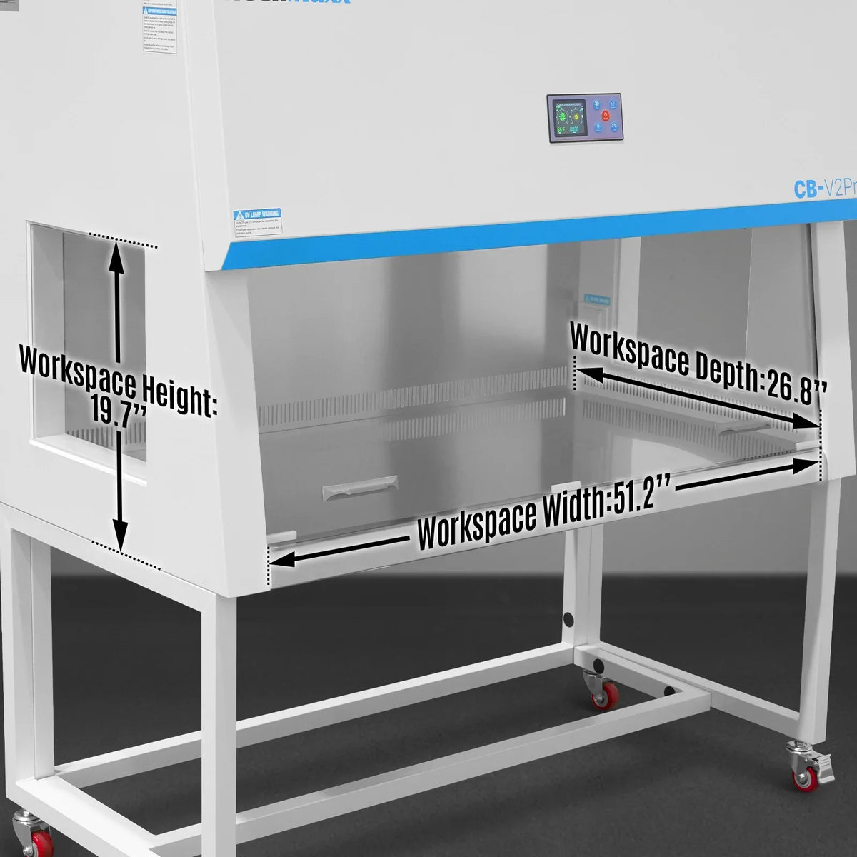 MechMaxx CB-V2Pro Laminar Flow Clean Bench 57.5" Wide Vertical HEPA Filtration UV Sterilization ISO Class 5 New