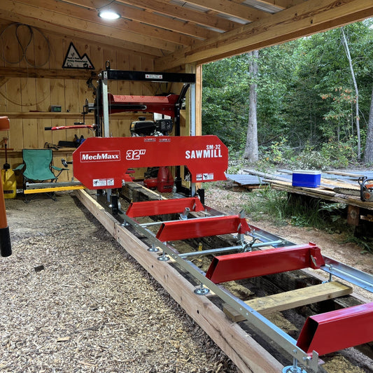 MechMaxx SM32 Sawmill Portable 32" KOHLER CH440 429cc Electric Start Gasoline Engine 26.5" Board Width 13' Track Length New