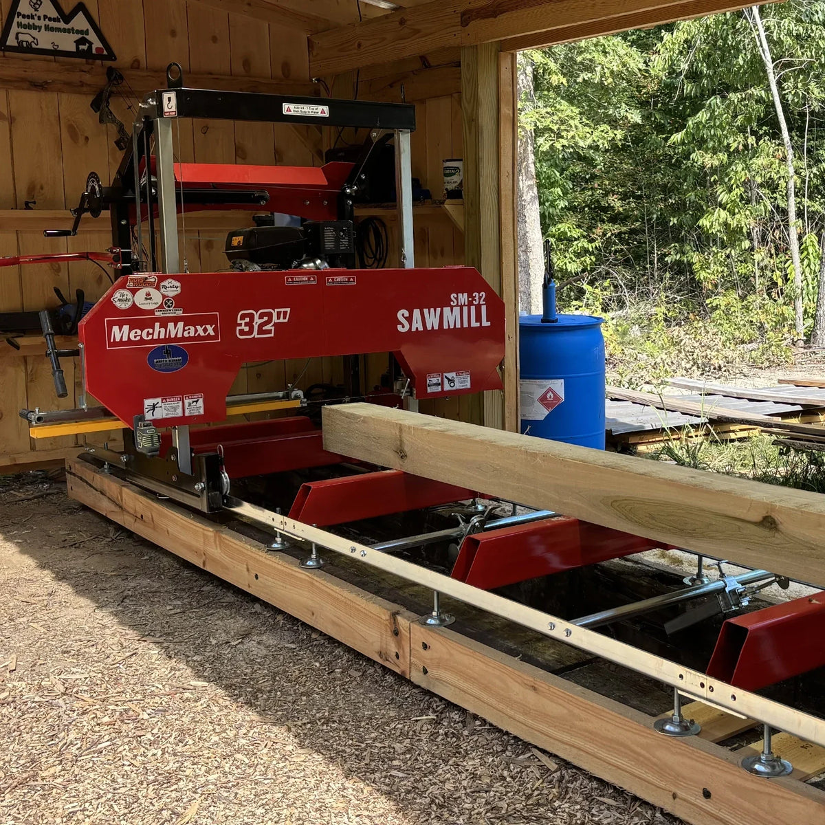MechMaxx SM32 Sawmill Portable 32" KOHLER CH440 429cc Electric Start Gasoline Engine 26.5" Board Width 13' Track Length New