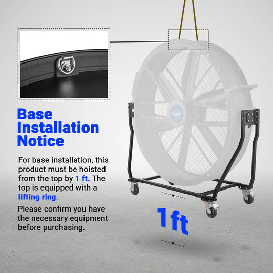 MechMaxx MF-79T Industrial Fan 79" Portable Tiltable Mobile High Volume Floor Fan Variable High-Efficiency PMSM Motor for Warehouse Workshop Gym New