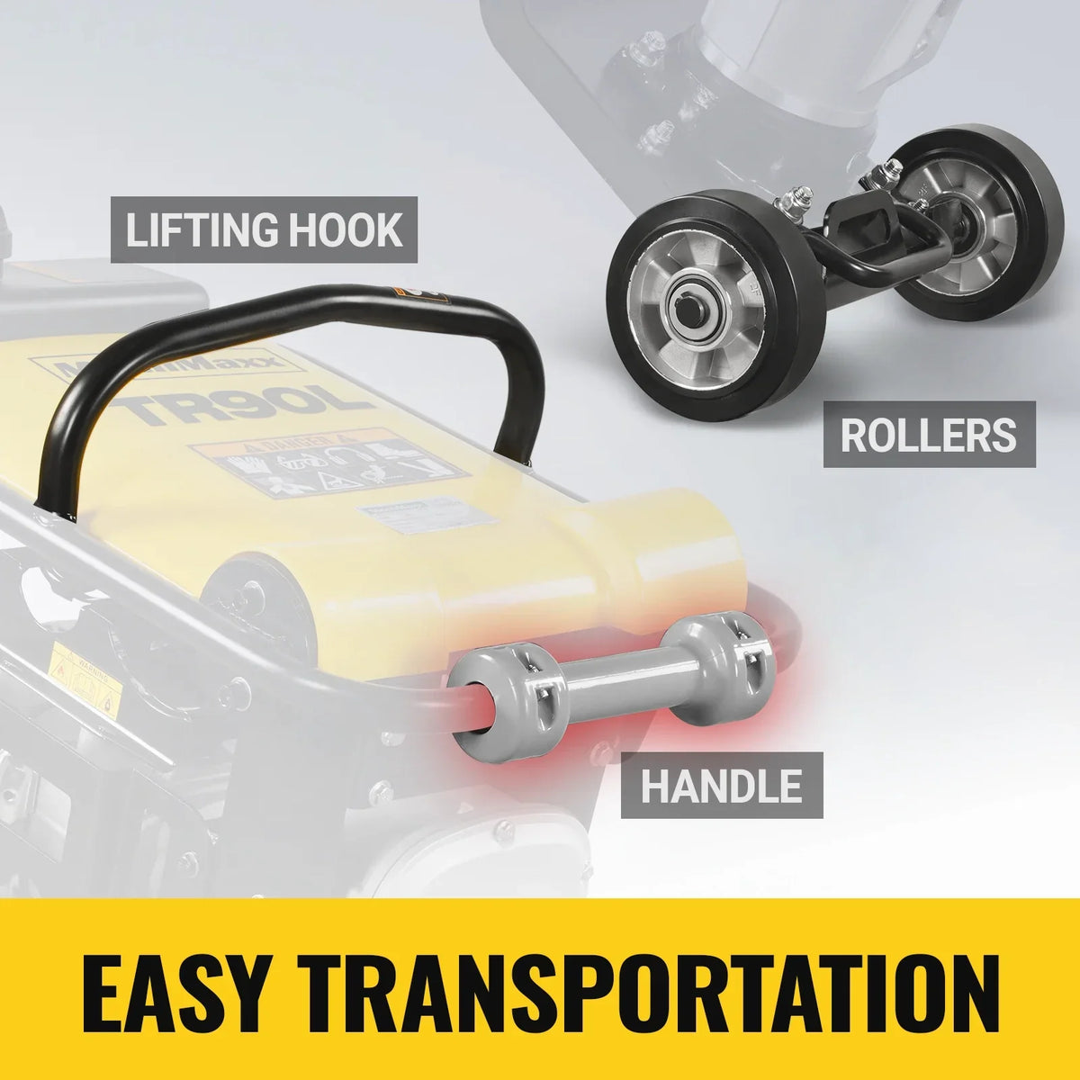 MechMaxx TR90L Tamping Rammer 6.5 HP 2700 lbs Impact Force Jumping Jack Tamper Compactor with Wheel Kit New