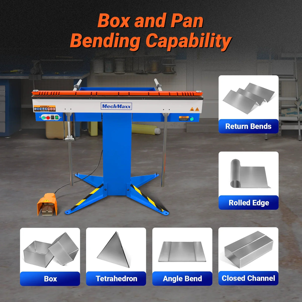 MechMaxx 650e Magnetic Pan and Box Brakes 48" Industrial Heavy Duty Sheet Metal Brake 20 Gauge Capacity New