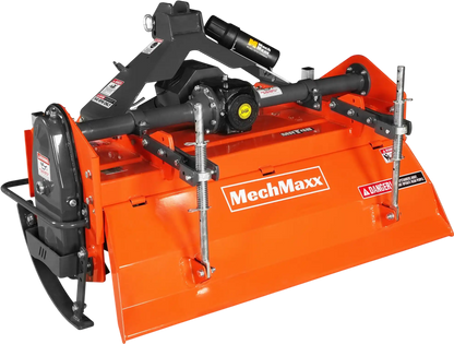 MechMaxx MRT48 Rotary Tiller 48" 3 Point Hitch Cat. 1 & 2 Gear Drive PTO Shaft Included Slip Clutch 25-50 HP New