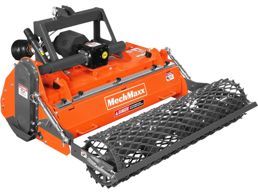 MechMaxx RSB48 Rotary Tiller 48" Stone Burier Reverse Rotary Tiller 3 Point Hitch Cat.1 Chain Drive PTO Shaft Included Slip Clutch 20-45 HP New