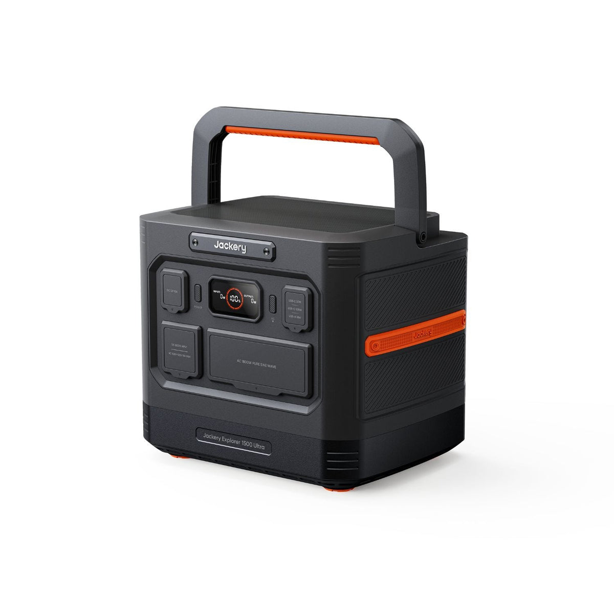 Jackery Explorer 1500 Ultra Portable Power Station left view with handle showing