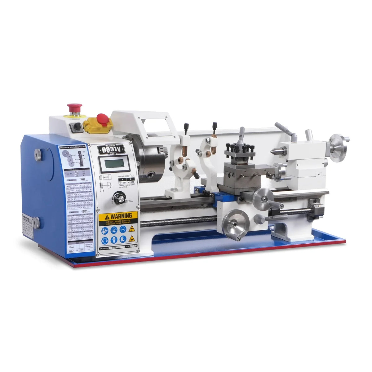 MechMaxx 0831V Metal Lathe 8" x 16" Benchtop Mini High Precision Brushless Motor Variable Speed 1.5 HP 0-2500 RPM 1.5" Spindle Bore New