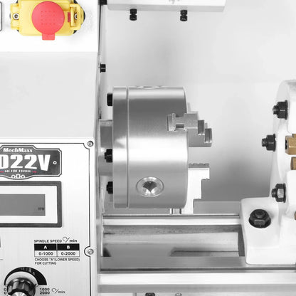 MechMaxx 1022V Metal Lathe 10" x 22" Industrial Benchtop High Precision Variable Speed 1.5HP Brushless Motor 0-2000 RPM Without Stand New