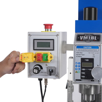 MechMaxx VM18L Mill Drill Machine 6x20" Benchtop Variable Speed R8 Spindle 1 HP 110V Brushless Motor New