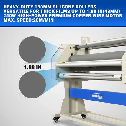 MechMaxx 250 Laminator 67" Wide Format Full Auto Cold Heat Assisted Pneumatic Machine 4 Trimmers Infrared Heating Digital Control New