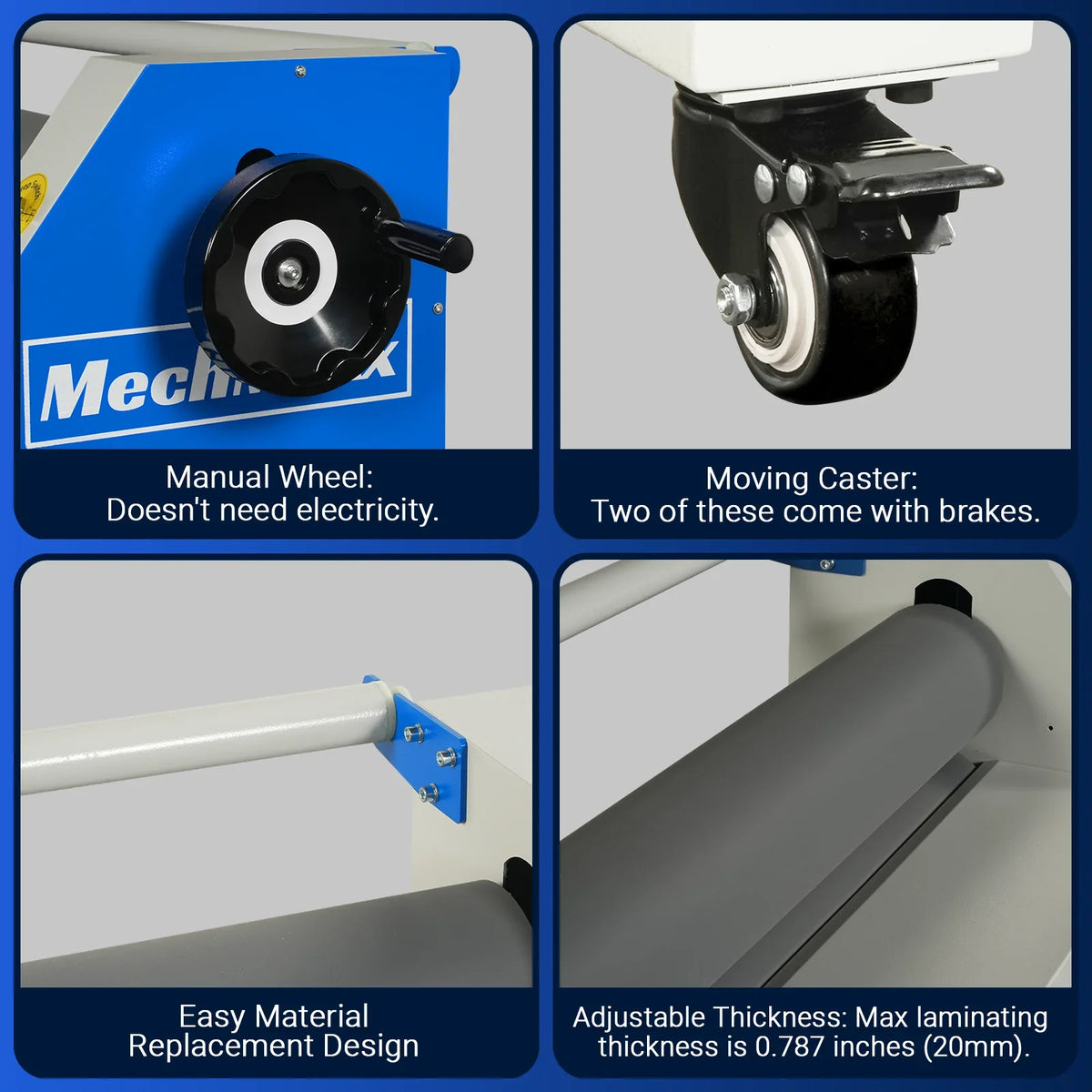 MechMaxx 1600-C1 Laminator 63" Wide Format Pneumatic Manual Cold Laminating Machine Portable Stand Included New