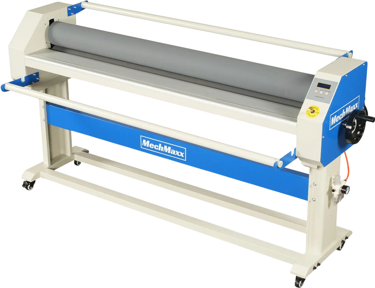 MechMaxx 1600-C2 Laminator 63" Wide Format Pneumatic Manual Cold Laminating Machine Portable Stand Included New