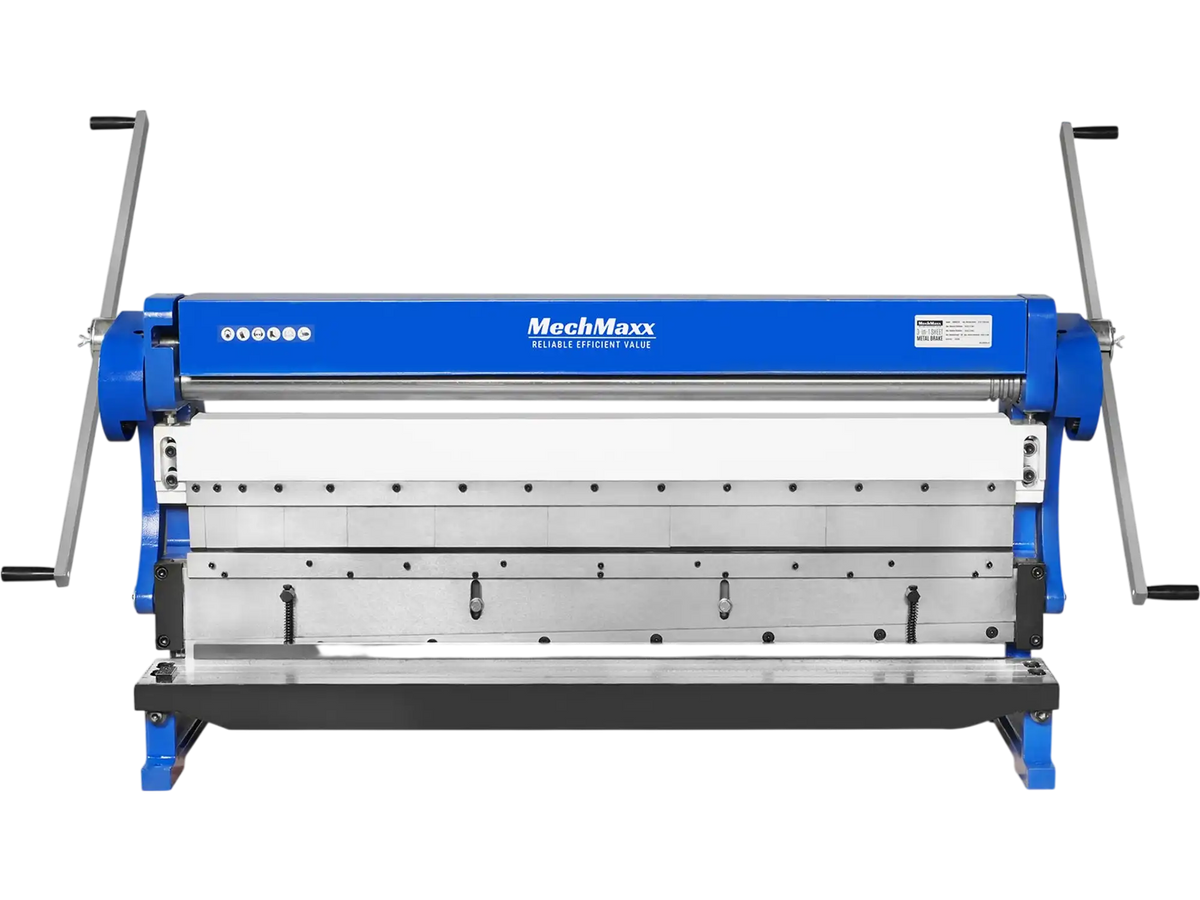 MechMaxx MMCB5216 3"-1 Sheet Metal Machine 52" Heavy Duty Pan and Box Brake Slip Roll Shear Bending Machine 16 Gauge Mild Steel Adjustable Fingers New
