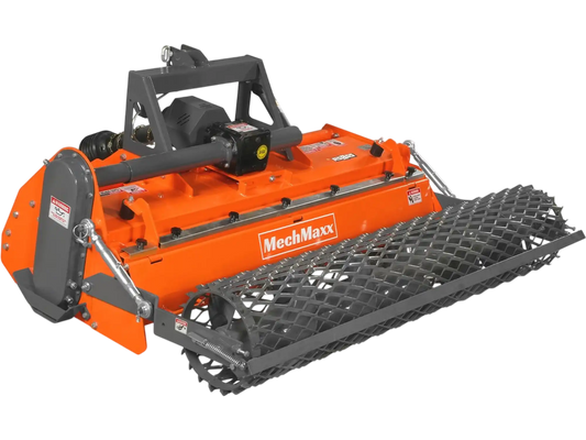 MechMaxx RSB65 Rotary Tiller 65" Stone Burier Reverse Rotary Tiller 3 Point Hitch Cat.1 Chain Drive PTO Shaft Included Slip Clutch 30-55 HP New