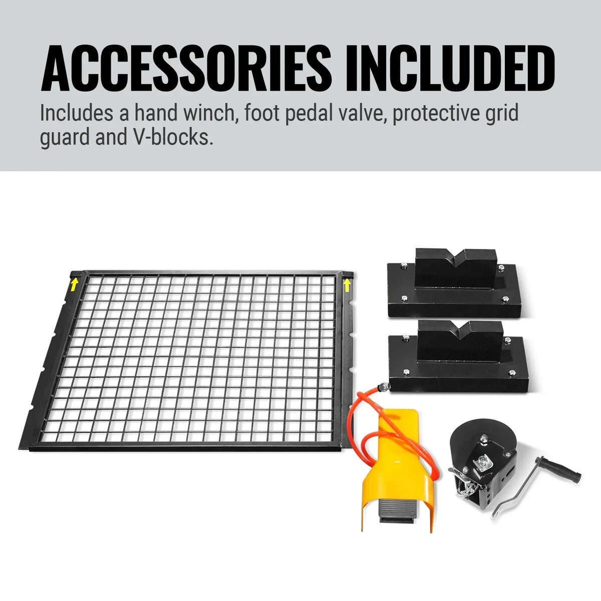 MechMaxx HSP75 Hydraulic Shop Press 75 Ton H-Frame Air/Hydraulic with Hand Winch Safety Guard Foot Pedal Control New