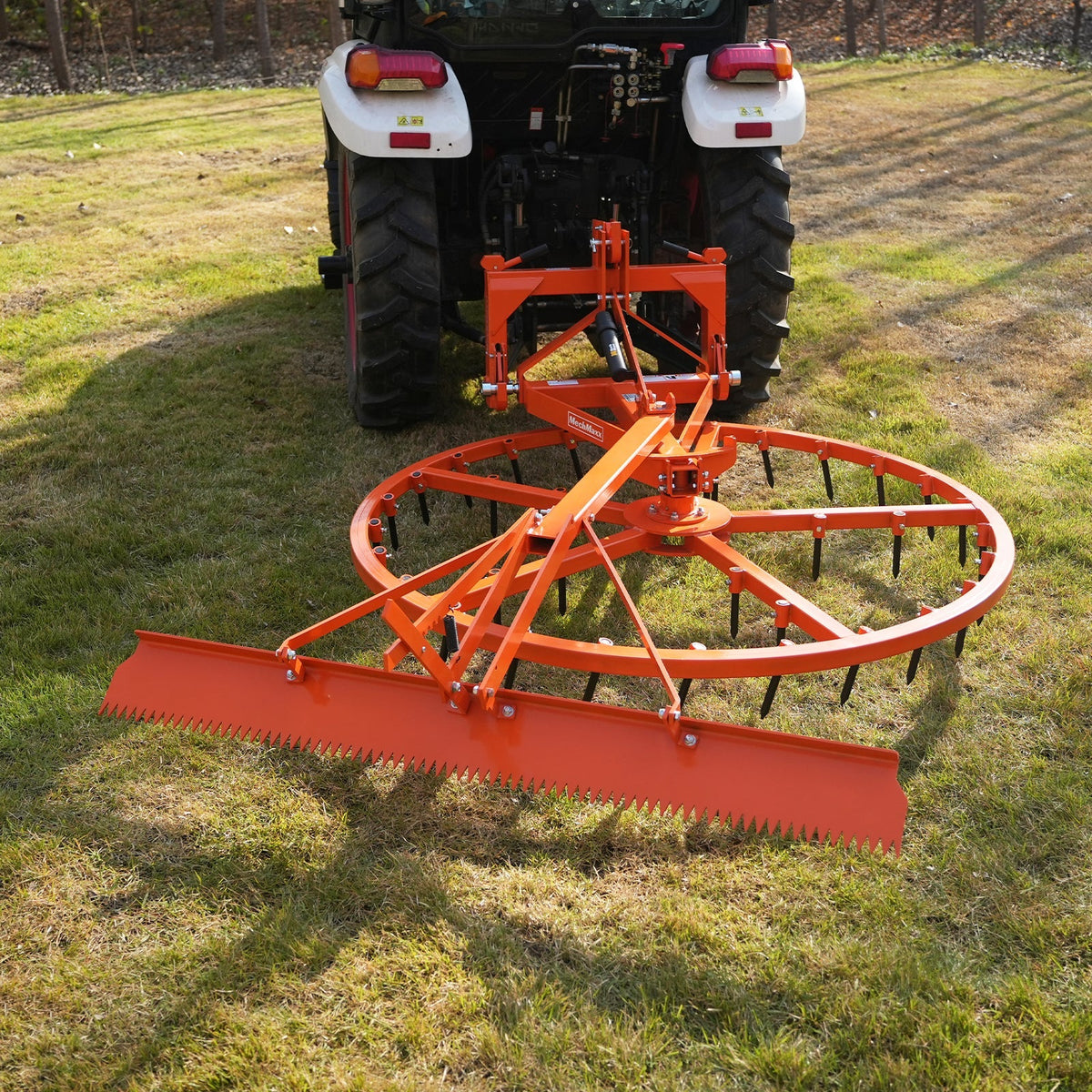 MechMaxx AHG72R Harrow Groomer 72" Arena Spin Harrow Groomer 35 Tines Rake Cat.1 3 Point Hitch Grooming Attachment New