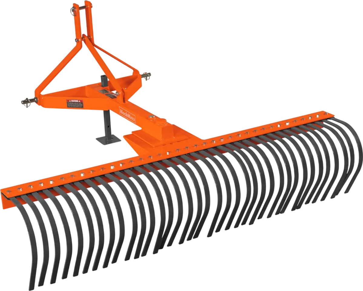 MechMaxx LR72 Landscape Rake 72" 36 Tines 3 Point Hitch Tractor Attachment New