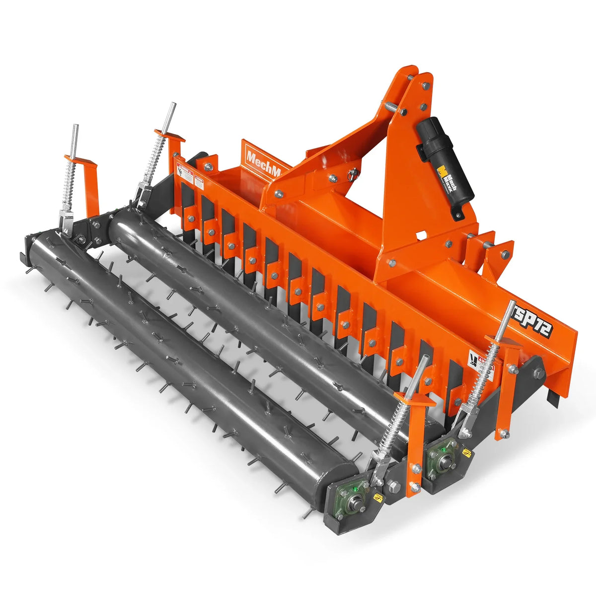 MechMaxx TSP72D Soil Pulverizer 72" Heavy Duty Double Spiked Roller 25 Shanks Category 1 and 2 3 Point Hitch Tractor Attachment New