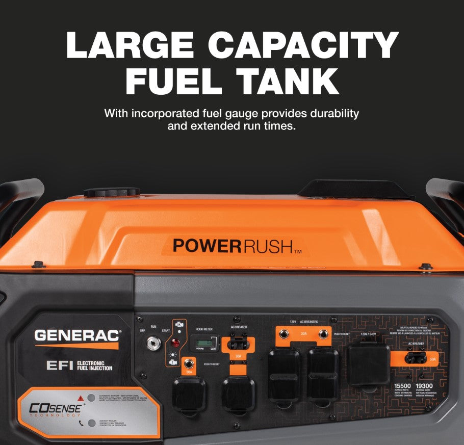 Generac GP15500EFI 15500W/19300W Generator Gas 50A COSense Electric Start 7705