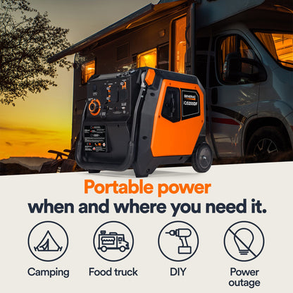 Generac iQ5200 DF 8945 3900W/5200W Generator Dual Fuel Gas Propane Low THD Inverter COSense Electric Start