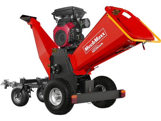MechMaxx B200 Wood Chipper 8" Honda Electric Start 688cc 22HP Gas Powered 4-Wheel Drum with Taillight New